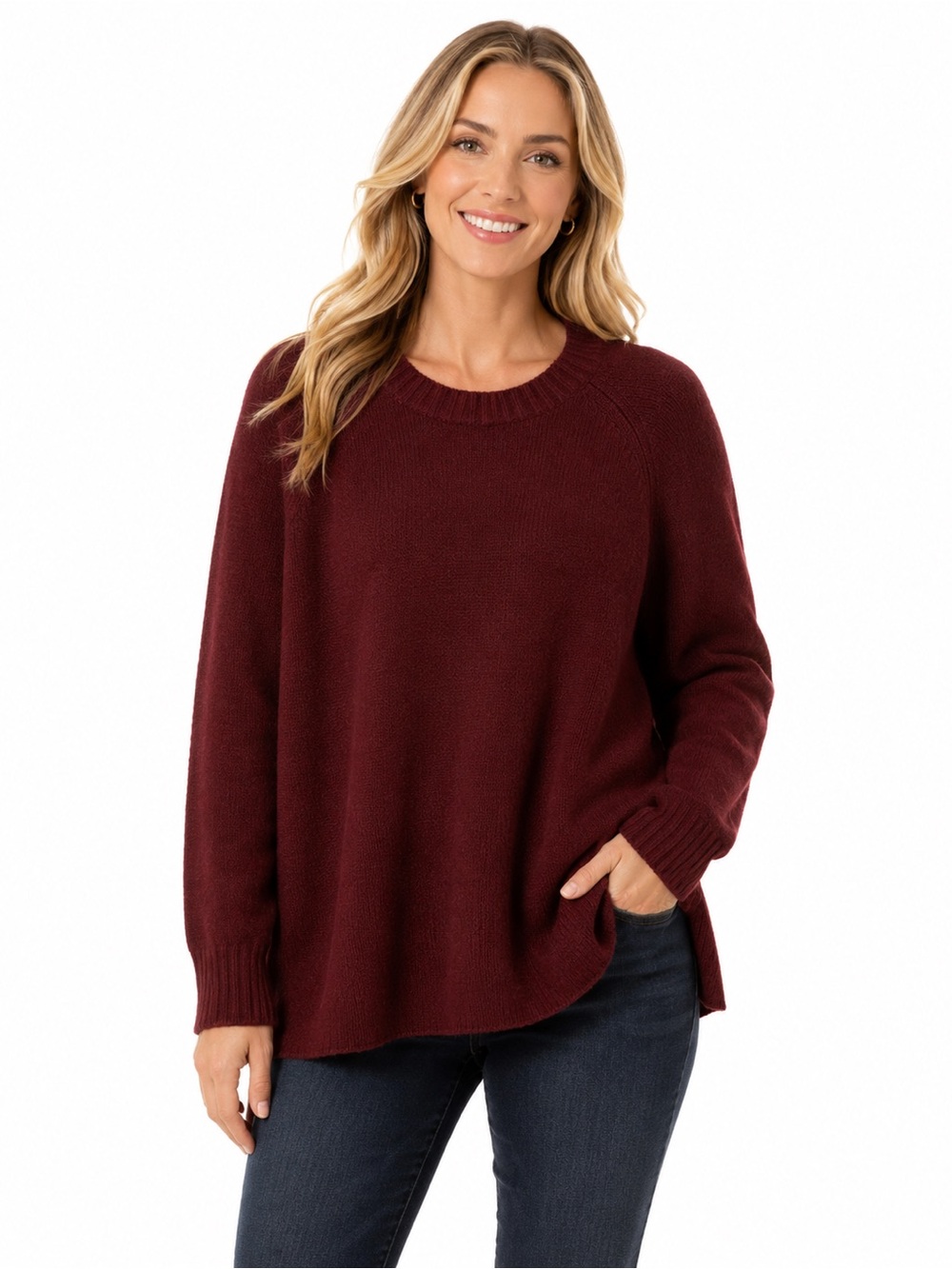 Old Navy Women's Cozy Crewneck Sweater in Wine - 1015